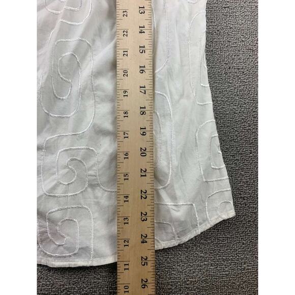 Vintage David Brooks Button Down Shirt Women L White Long Sleeve Embroidery - Picture 7 of 8